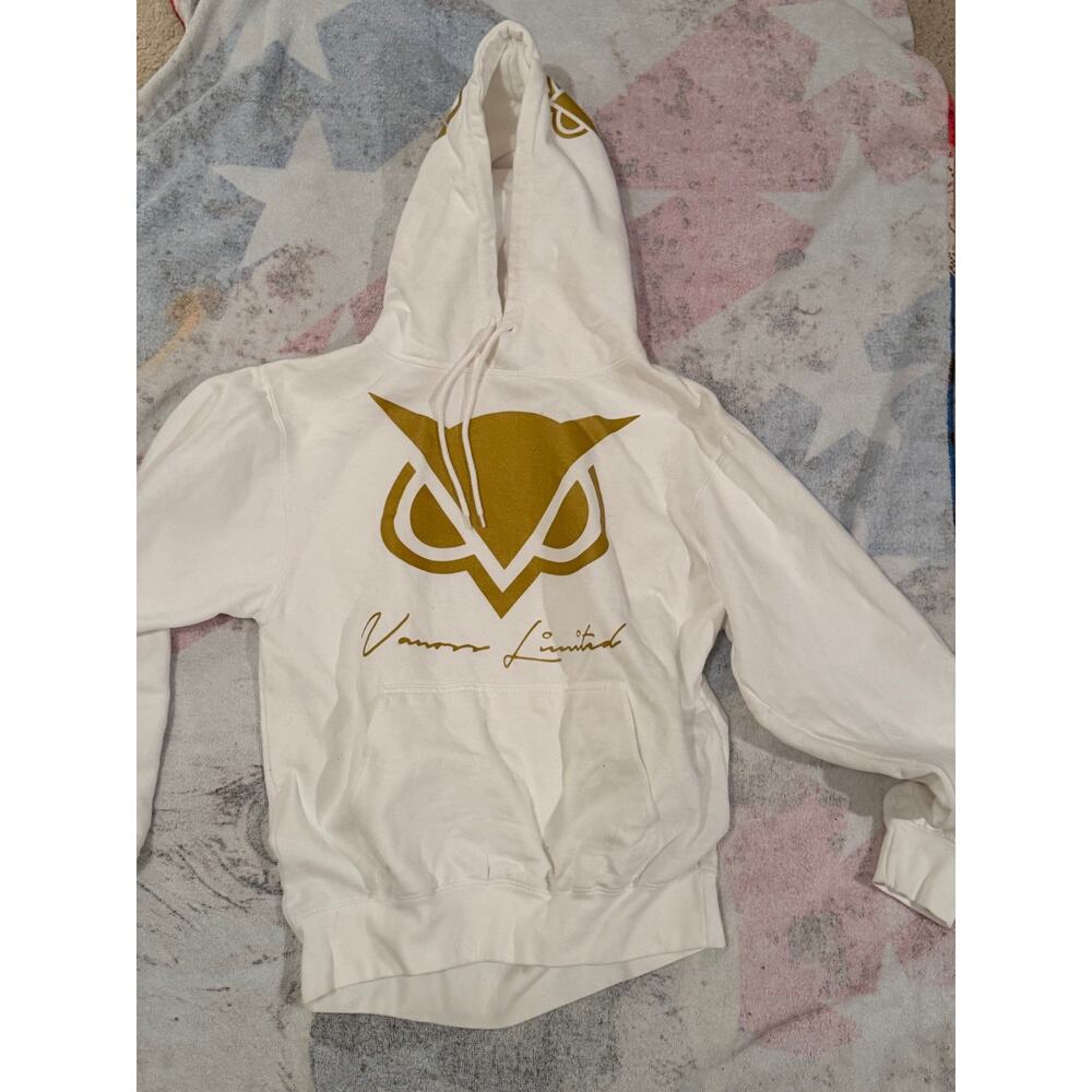 3BLACKDOT Vanoss Limited Edition Size Small Gaming Hoodie w/ Metallic Gold White